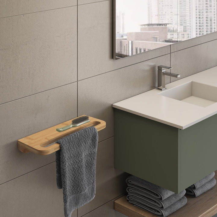 Hylla/handdukshållare i Himalayabambu