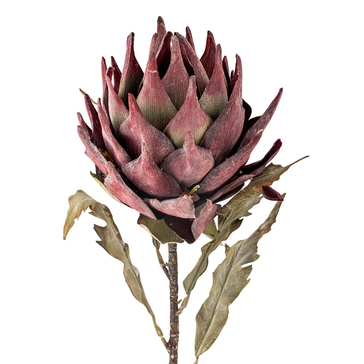 Protea Stilk, Lilla, Kunstig Blomst