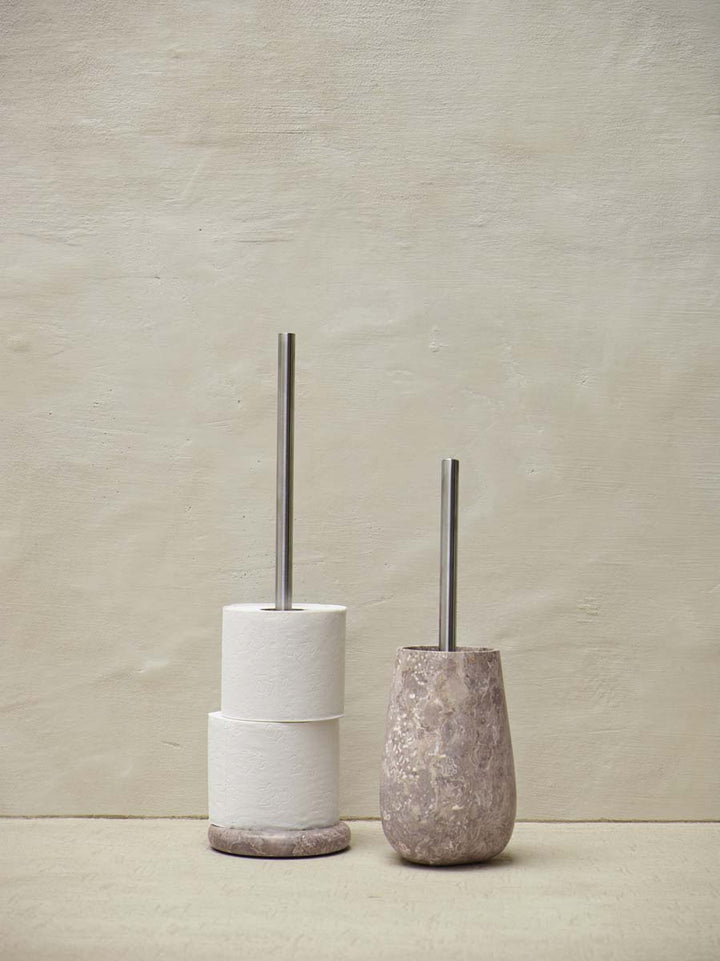 Conor toiletbørste i beige / grå marmor