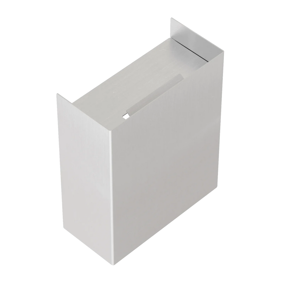 affaldsspand i børstet stål til væg