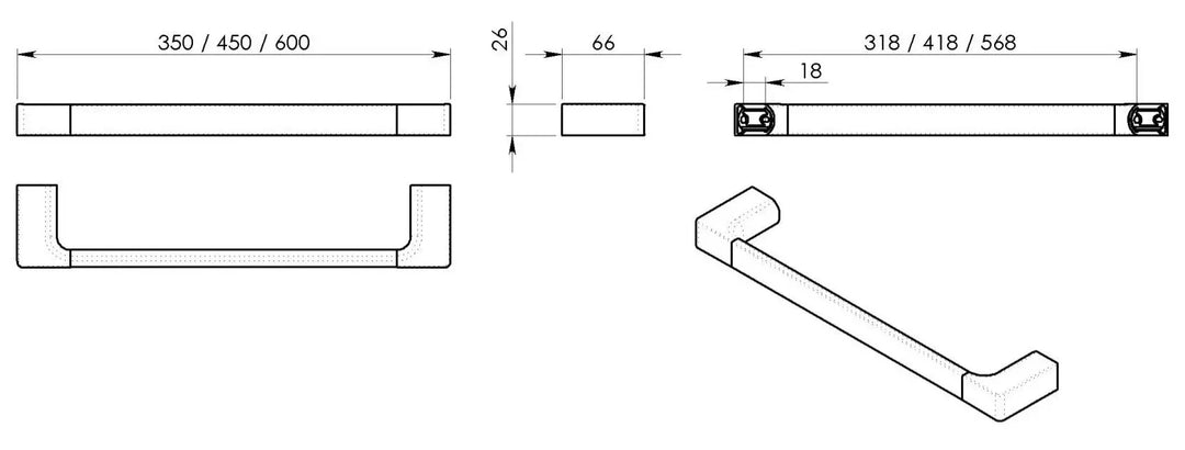 Tegning af piren håndklædestang