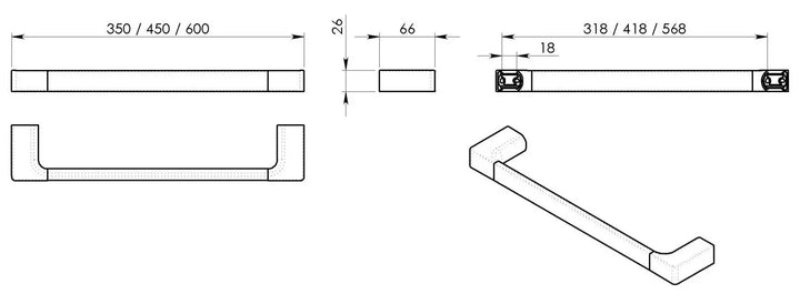 Tegning af piren håndklædestang