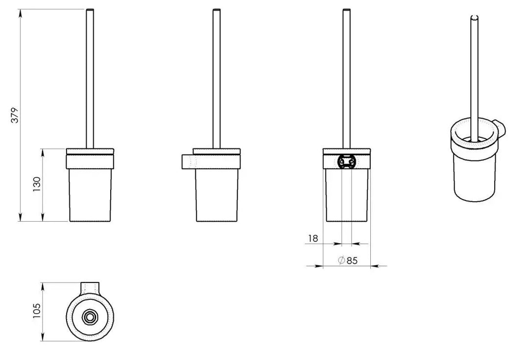 Tegning af piren toiletbørste