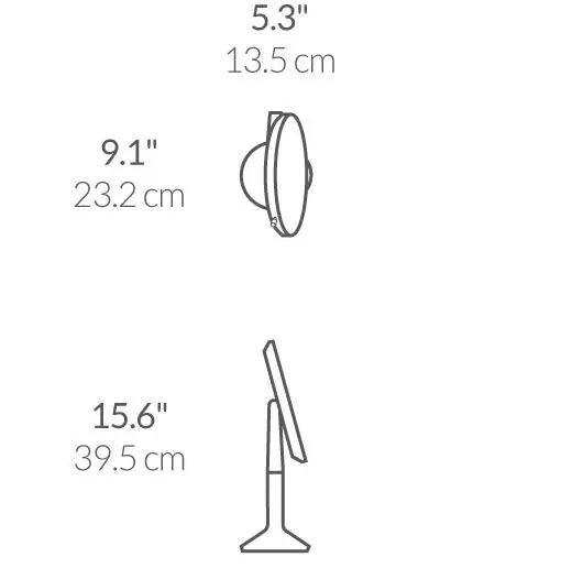 Trio sminkspegel med förstoring och LED-ljus