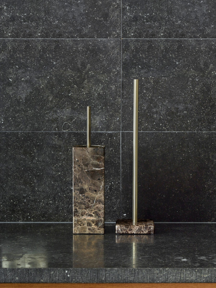 Toiletbørste, Toiletbørsteholder, toiletbørste til væg, marmor, sten, badeværelse