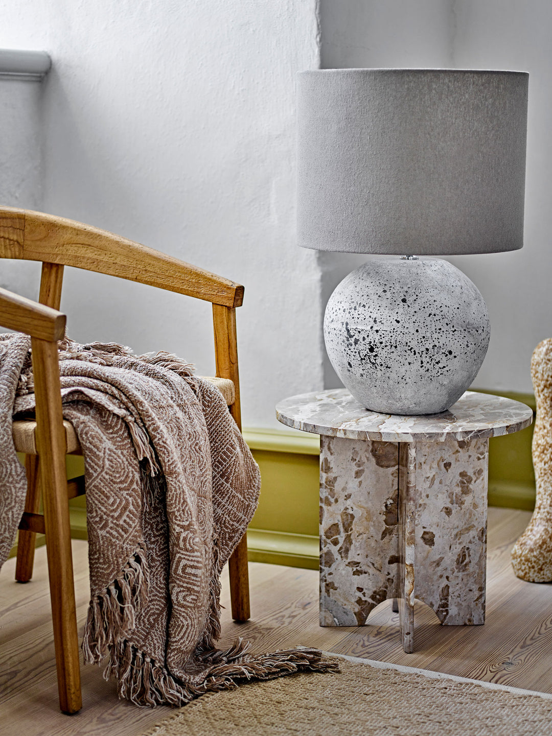 Jasmia Sidebord, Brun, Marmor