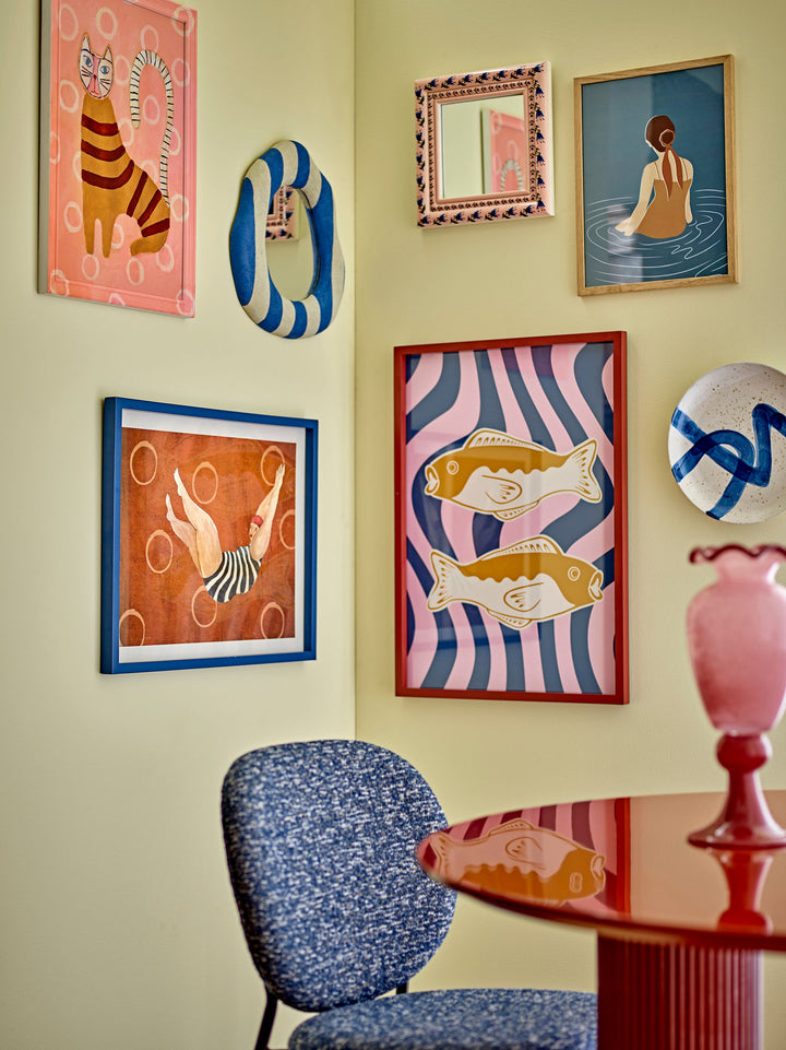 Travis Vægspejl, Blå, Polyresin