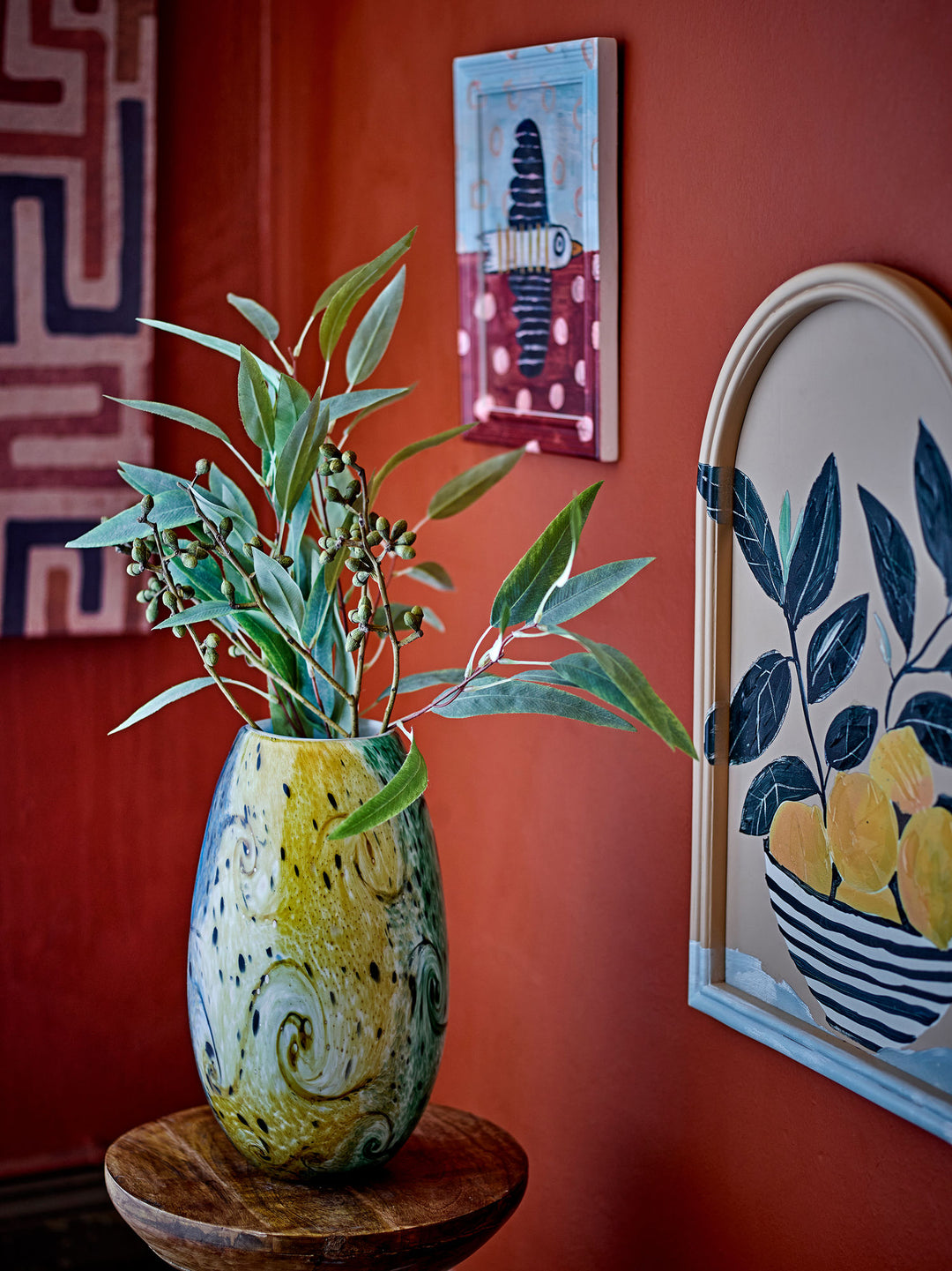 Kalian Vase, Blå, Glas