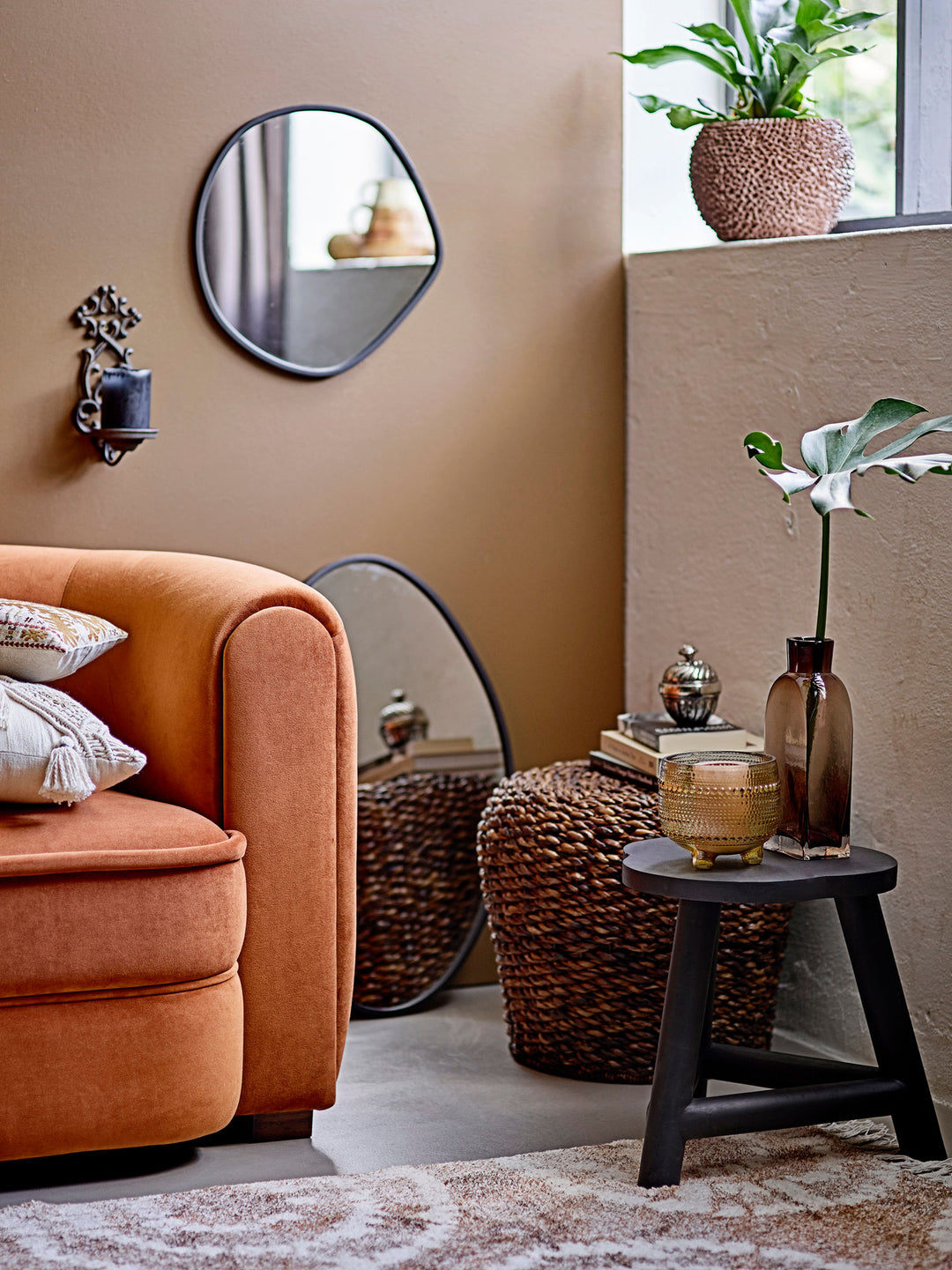 Faun Vægspejl, Sort, Jern