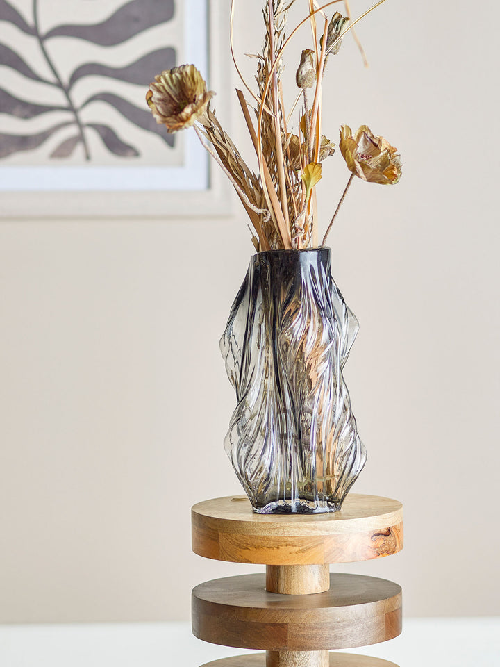 Tulla Vase, Grå, Glas