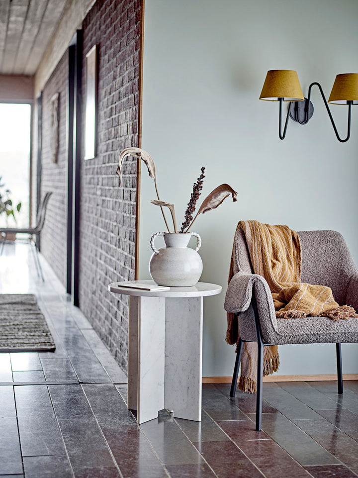 Jasmia Sidebord, Hvid, Marmor