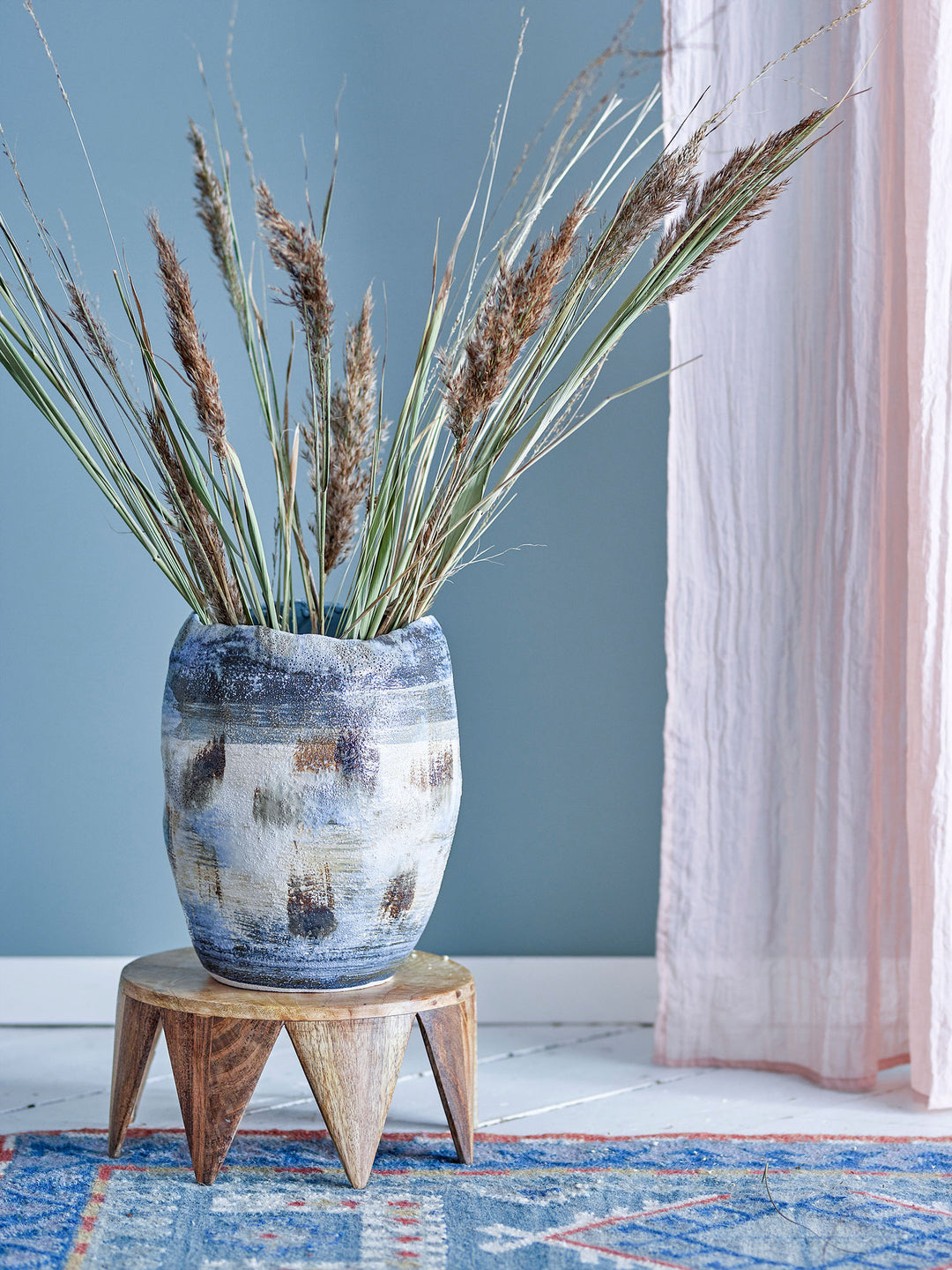 Nienna Vase, Blå, Stentøj