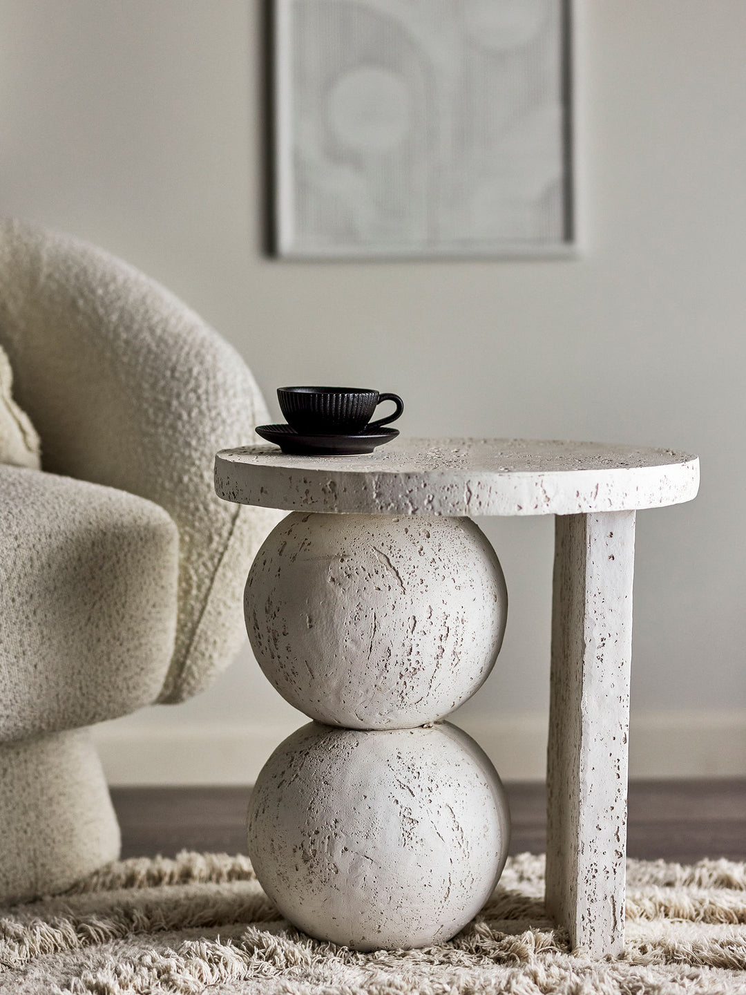 Tally Sidebord, Hvid, Resin