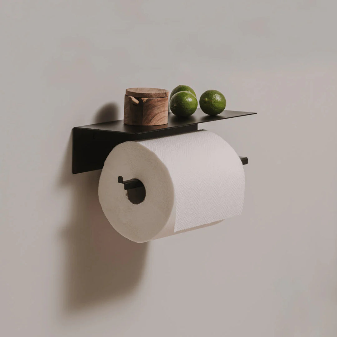 BRUSSEL køkkenrulleholder i sort – eksklusivt og arkitektonisk køkkendesign