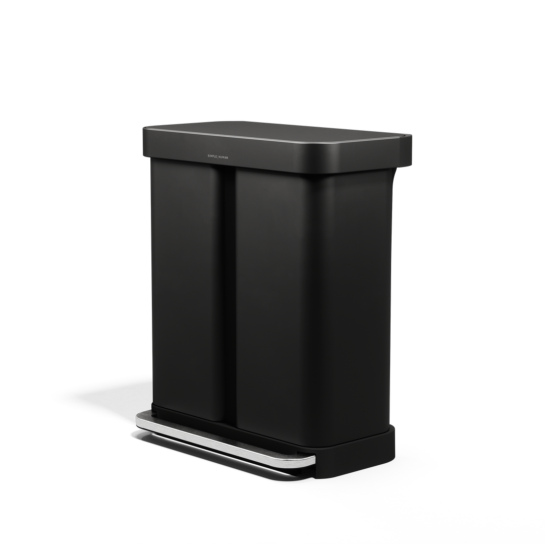 58l (34/24) pedalspand med to rum og poselomme - sideprofil - simplehuman