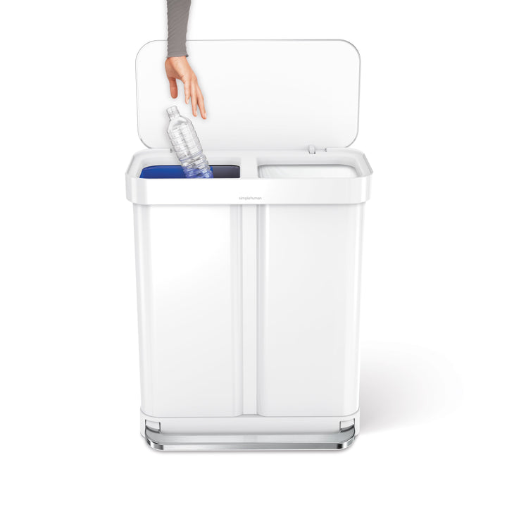 58l (34/24) pedalspand med to rum og poselomme - sideprofil - simplehuman