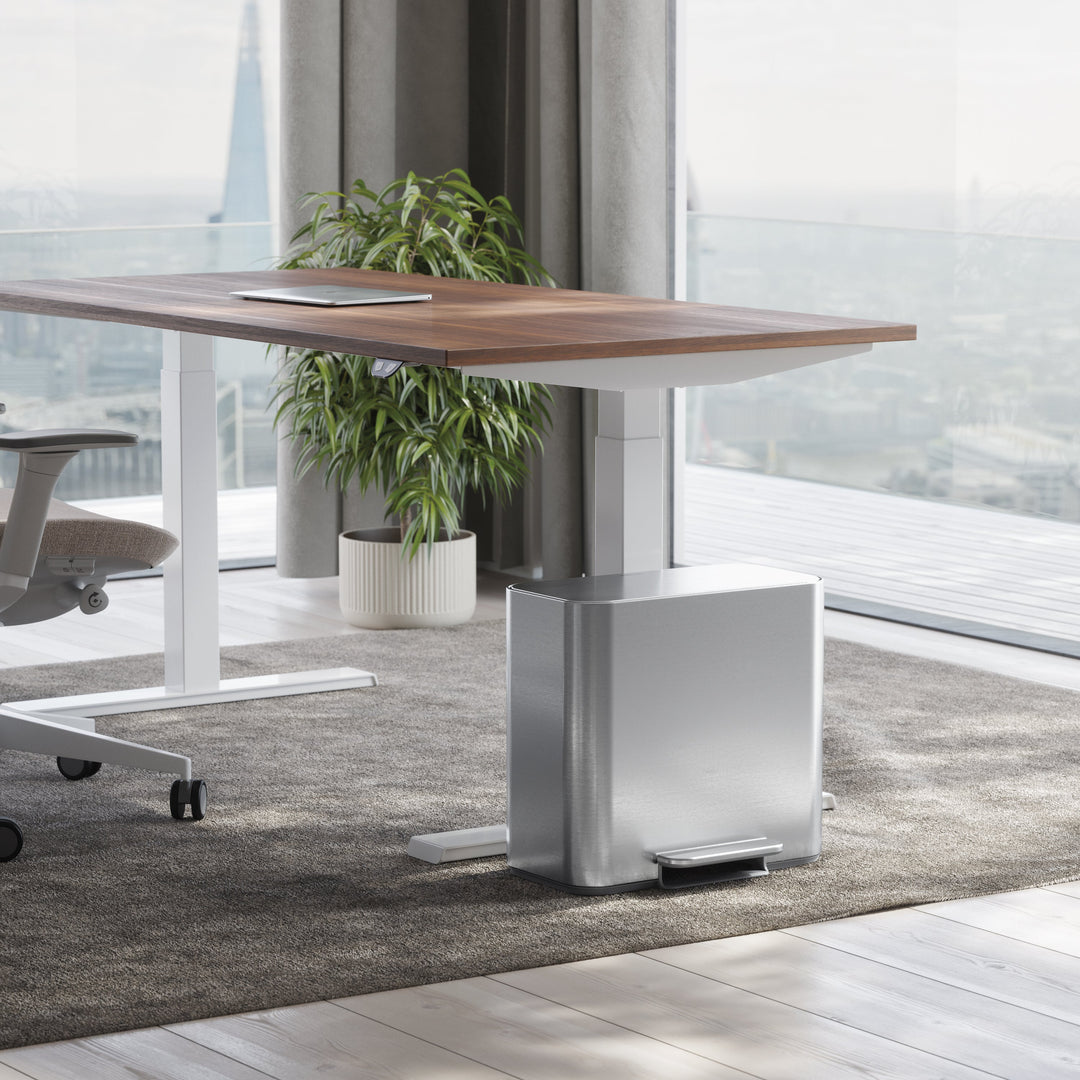 15l mini recycler pedalspand med åbent låg - simplehuman børstet rustfrit stål