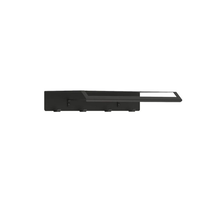 Sort stål væghængt knagerække - plads til bøjler 