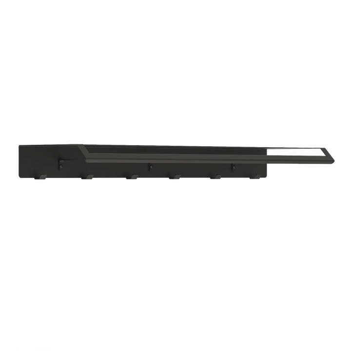 LYON knagerække i sort metal 97 cm – moderne knagerække med hylde og 6 kroge