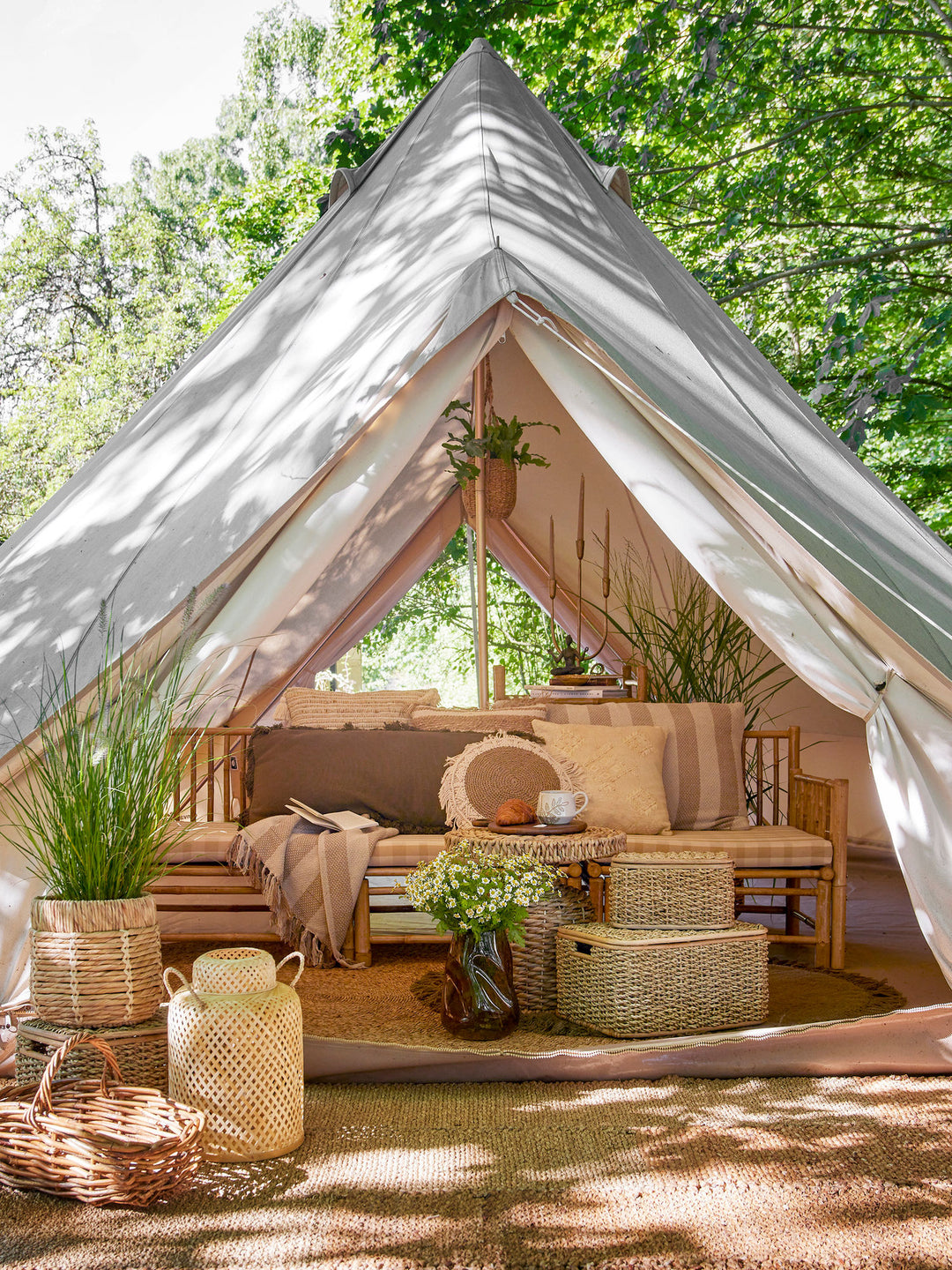 Korfu Modul Sofa Højre Hjørne, Natur, Bambus